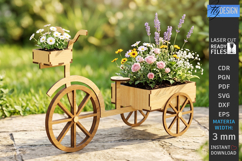 Wooden Wheelbarrow Planter Laser Cut Bundle | Garden Decor Product Image 11