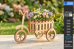 Wooden Wheelbarrow Planter Laser Cut Bundle | Garden Decor Product Image 12