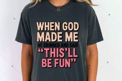 When God Made Me PNG, Funny Christian PNG, Boho Hippie Chris Product Image 4