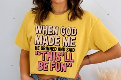 When God Made Me PNG, Funny Christian PNG, Boho Hippie Chris Product Image 5