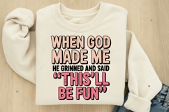 When God Made Me PNG, Funny Christian PNG, Boho Hippie Chris Product Image 6