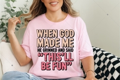 When God Made Me PNG, Funny Christian PNG, Boho Hippie Chris Product Image 2
