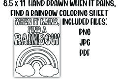 When it Rains, Find a Rainbow Positive Coloring Sheet Product Image 1