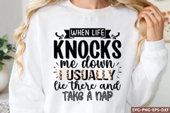 When life knocks me down i usually SVG, Sarcastic Quote Product Image 1
