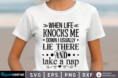When Life Knocks Me Down SVG, Sarcastic SVG Design Product Image 1