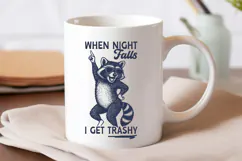 When Night Falls I Get Trashy Raccoon SVG PNG Funny Dancing Product Image 2