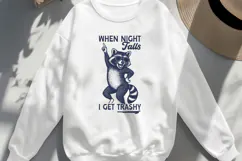 When Night Falls I Get Trashy Raccoon SVG PNG Funny Dancing Product Image 3