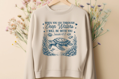 When You Go Through Deep Waters SVG | Isaiah 43:2 Quote PNG Product Image 2