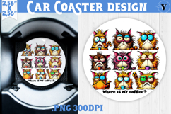 Car Coaster | Funny Cats | Where is my coffee? Product Image 1