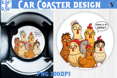 Car Coaster | Funny Chicken | Where is my coffee? Product Image 1