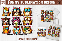 Animals sublimation | Funny Cat | Where is my coffee? Product Image 1
