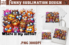 Animals sublimation | Funny Cat | Where is my coffee? Product Image 1