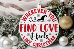 Wherever You Find Love SVG ,Christmas Round SVG Design Product Image 3