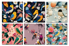 Whimsical Birds Vol.1 Seamless Digital Paper, 36 PNG Product Image 2