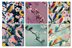 Whimsical Birds Vol.1 Seamless Digital Paper, 36 PNG Product Image 3