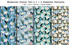 Whimsical Floral Seamless Pattern Vol.1.1 - 4 PNG Product Image 1