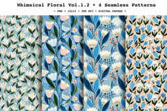 Whimsical Floral Seamless Pattern Vol.1.2 - 4 PNG Product Image 1