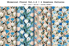 Whimsical Floral Seamless Pattern Vol.1.6 - 4 PNG Product Image 1