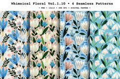 Whimsical Floral Seamless Pattern Vol.1.10 - 4 PNG Product Image 1