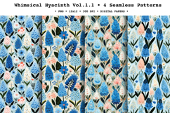 Whimsical Hyacinth Seamless Pattern Vol.1.1 - 4 PNG Product Image 1