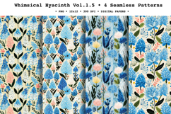 Whimsical Hyacinth Seamless Pattern Vol.1.5 - 4 PNG Product Image 1