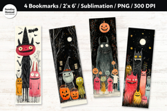 Whimsical Monsters Bookmark , Printable Crafts, 4 PNG Product Image 1