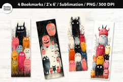Whimsical Monsters Bookmark , Printable Crafts, 4 PNG Product Image 1