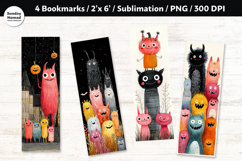 Whimsical Monsters Bookmark , Printable Crafts, 4 PNG Product Image 1