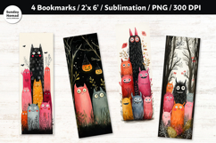 Whimsical Monsters Bookmark , Printable Crafts, 4 PNG Product Image 1