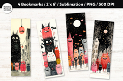 Whimsical Monsters Bookmark , Printable Crafts, 4 PNG Product Image 1