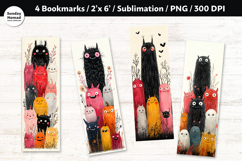 Whimsical Monsters Bookmark , Printable Crafts, 4 PNG Product Image 1
