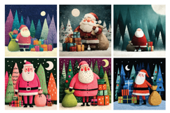 Whimsical Santa Digital Paper Vol.1, 40 PNG &amp; JPEG Product Image 3