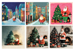 Whimsical Santa Digital Paper Vol.1, 40 PNG &amp; JPEG Product Image 6