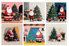 Whimsical Santa Digital Paper Vol.1, 40 PNG &amp; JPEG Product Image 7