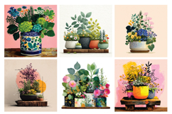 Whimsical Spring Herbs Digital Paper Pack, 20 PNG &amp; JPEG Product Image 4