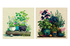 Whimsical Spring Herbs Digital Paper Pack, 20 PNG &amp; JPEG Product Image 5