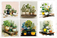 Whimsical Spring Herbs Digital Paper Vol.2, 40 PNG &amp; JPEG Product Image 2