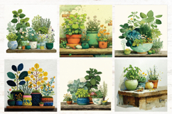 Whimsical Spring Herbs Digital Paper Vol.2, 40 PNG &amp; JPEG Product Image 4