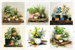 Whimsical Spring Herbs Digital Paper Vol.2, 40 PNG &amp; JPEG Product Image 6