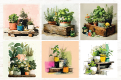 Whimsical Spring Herbs Digital Paper Vol.2, 40 PNG &amp; JPEG Product Image 5