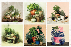 Whimsical Spring Herbs Digital Paper Vol.2, 40 PNG &amp; JPEG Product Image 7