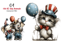 Whimsical 4th Of July Animals Clipart Product Image 1