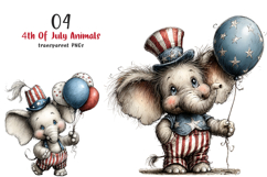 Whimsical 4th Of July Animals Clipart Product Image 1