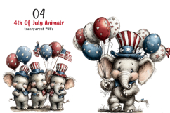 Whimsical 4th Of July Animals Clipart Product Image 1