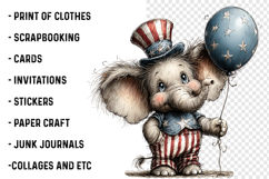 Whimsical 4th Of July Animals Clipart Product Image 2
