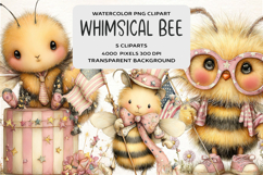 Whimsical 4th Of July Bee Clipart Product Image 1