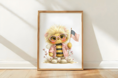 Whimsical 4th Of July Bee Clipart Product Image 3