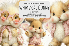 Whimsical 4th Of July Bunny Clipart Product Image 1