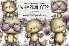 Whimsical 4th Of July Cats Clipart Product Image 1
