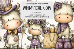 Whimsical 4th Of July Cow Clipart Product Image 1